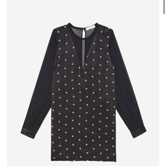 Sandro Starlight Dress in Black / White - Picture 2 of 14